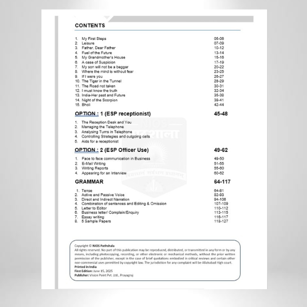 NIOS English (302) Simplified Notebook – Class 12th (New Syllabus)
